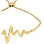 14K Yellow Gold Over Silver Heartbeat Adjustable Bolo Bracelet 14K Yellow Gold Over Silver Heartbeat Adjustable Bolo Bracelet