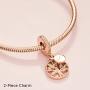 Pandora Jewelry Family Heritage Dangle Cubic Zirconia Charm in Pandora Rose