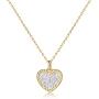 KissYan Micro-Pave Cubic Zirconia Heart Pendant Necklace, 14K Gold Plated Dainty Simulated Diamond Pendant Necklace Fashion Jewelry Gift for Women Girls
