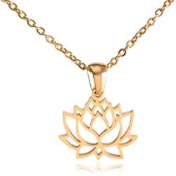 Clayton Jewelry Lotus Flower Stainless Steel Necklace