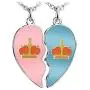 2pcs Custom Heart Shape Magnetic Couple Necklace for Him & Her Wishing Stone Matching Love Friendship Distance Puzzle Attracting Pendant for Men Women Valentine’s Day Fathers Day Christmas Gift