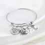 AKTAP Navy Mom Bracelet Military Wife Jewelry The Navy Has My Sailor But I Have His Heart Military Mom/Wife Charm Bracelets