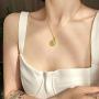 Retro Gold Coin Necklace lucky goddess stars in the sky