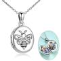 WINNICACA Sterling Silver Locket Necklaces Bee/Turtle/Butterfly Pendant Locket Jewelry Gifts for Women Teens Birthday