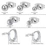 KANOUE Hypoallergenic Stainless Steel Stud Earrings Set Cubic Zirconia 316L Earrings (12 Pairs)