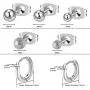KANOUE Hypoallergenic Stainless Steel Stud Earrings Set Cubic Zirconia 316L Earrings (12 Pairs)