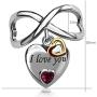 JMQJewelry Heart Love Forever You Crystal 2 Colors Charms Beads Bracelets Wife