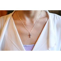 EFYTAL Small Cross Necklace for Women and Girls, Christian Gifts for Easter, First Communion, Confirmation, Baptism, Sterling Silver Dainty, Tiny Pendant Jewelry, Religious Gift for Catholic Birthday