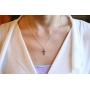EFYTAL Small Cross Necklace for Women and Girls, Christian Gifts for Easter, First Communion, Confirmation, Baptism, Sterling Silver Dainty, Tiny Pendant Jewelry, Religious Gift for Catholic Birthday