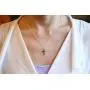 EFYTAL Small Cross Necklace for Women and Girls, Christian Gifts for Easter, First Communion, Confirmation, Baptism, Sterling Silver Dainty, Tiny Pendant Jewelry, Religious Gift for Catholic Birthday