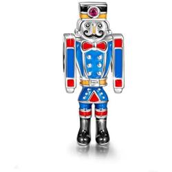 NINAQUEEN Valentines Day Charms Gifts The Nutcracker 925 Sterling Silver Robot Police Charms Fit for Bracelets Gifts For Teens