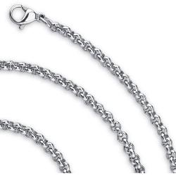 Peora 2mm Stainless Steel Rolo Chain Necklace Available in 16, 18, 20 and 22 inch Length