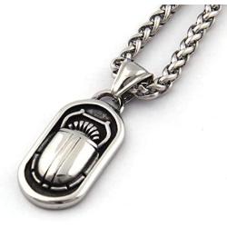 GUNGNEER Stainless Steel Scarab Pendant Egyptian Eye of Horus Necklace Health Protection Amulet Talisman Jewelry