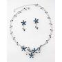 Faship Gorgeous Rhinestone Crystal Floral Necklace Earrings Set