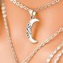 Barode Boho Layered Coin Pendant Necklace Silver Vintage Hollow Moon Elephant Long Layering Necklace Chain Jewelry for Women and Girls