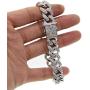 HUAMING Apzzic 12mm Gold Plated Hip Hop Iced Out CZ Lab Diamond Miami Cuban Link Chain Bracelet for Men and Women