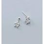 Small Cute Ball Star Dangle Sterling Silver Earrings for Women Teen Girls 925 Cartilage Hypoallergenic Sensitive Ears Hollow Pentagram Drop Dangling Earring Birthday Jewelry Daughter Friend Gift