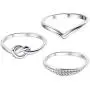 Adramata 3 Pcs Stainless Steel Engagement Wave Ring for Women Cute Thumb Band Rings Set Adramata 3 Pcs Stainless Steel Engagement Wave Ring for Women Cute Thumb Band Rings Set