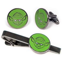 SharedImagination Yoda Cufflinks, Star Wars Tie Clip, Jedi Tie Tack Jewelry, Darth Vader Cuff Links, Kylo Stormtrooper Death Star Gift, Star Wars C3PO Lightsaber Wedding Party Groomsman Gifts