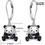 925 Sterling Silver Cute Animal Panda Cat Dangle Earrings Charm Jewelry Birthday Gift for Women Girls Teens