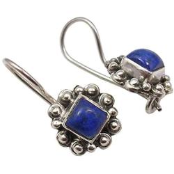 SilverStarJewel 925 Sterling Silver Lapis Lazuli Earrings 0.9'' Gemstone Gift