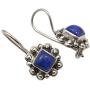 SilverStarJewel 925 Sterling Silver Lapis Lazuli Earrings 0.9'' Gemstone Gift