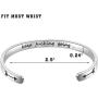 SAM & LORI Inspirational Cuff Bracelet Bangle Keep Going Motivational Mantra Quote Stainless Steel Engraved Best Friend Sister Gift for Women Teen Girls with Hidden Message