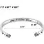 SAM & LORI Inspirational Cuff Bracelet Bangle Keep Going Motivational Mantra Quote Stainless Steel Engraved Best Friend Sister Gift for Women Teen Girls with Hidden Message