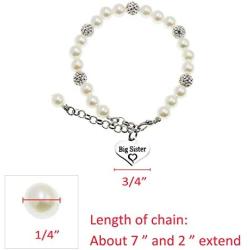 LParkin Sister Bracelets Big Sister Little Sister Middle Sister Bracelet Set Sister Gift Pearl Jewelry