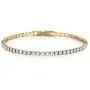 AOOVOO 14k White Plated Tennis Bracelet with Sparkling 5A Cubic Zirconia Bracelet for Women, Classic Tennis Bracelet 7.5 Inch | Bracelets for Girls, 3mm CZ