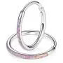 Vinjewelry Opal Hoop Earrings -2 PCS Cartilage Earrings Hoop for Women Girls 316L Surgical Steel Plated 14K Ladies Endless Earrings 20G Hypoallergenic Huggie Earrings