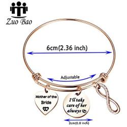 Zuo Bao Mother of The Bride or Groom Adjustable Bangle Wedding Gifts Mothers Gifts Bangle Bouquet