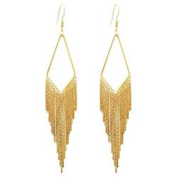 SELOVO Fish Hook Fishhoop Dangling Chain Tassel Dangle Earrings