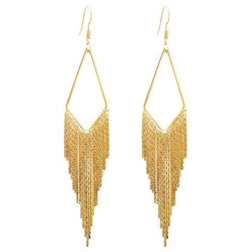 SELOVO Fish Hook Fishhoop Dangling Chain Tassel Dangle Earrings