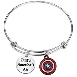ENSIANTH Avengers Inspire Gift That’s America’s Ass Keychain Captain America Gift Avengers Keychain Avenger Fan Gift
