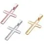 Sterling Silver Diamond Cut Thick Solid Cross Pendant 1.5'' Long Choose Your Color (Fit Upto 6mm Link Chain)