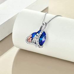 TOUPOP Mom Gifts for Mothers Day 925 Sterling Silver Heart Crystal Pendant Necklace Jewelry Gifts for Women Girls Mom Daughter Sisters Friends Birthday Mothers Day