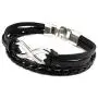 Double-Layered Handmade Braided Leather Wrap Bracelet Alloy Infinity Shaped Bracelets, 8.3'' Double-Layered Handmade Braided Leather Wrap Bracelet Alloy Infinity Shaped Bracelets, 8.3''