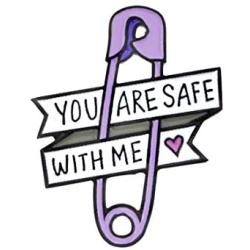 ROSTIVO Enamel Pins for Backpacks Funny Aesthetic Pin for Men Women Boys and Girls You are Safe with Me