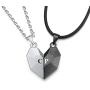 2 PCs Personalized Matching Necklaces for Couples,Custom Broken Heart Necklace Friendship Jewelry Gifts on Anniversary