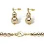Palm Beach Jewelry Goldtone Graduated Bead Strand Necklace and Earring Set (15.5mm), Lobster Claw Clasp, 18 inches