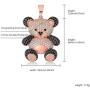 TOPGRILLZ Iced Out Simulated Lab Diamond Super Marie Mellow Mushroom Teddy Bear Pendant Necklace with Stainless Steel Chain for Women Girls Men Fashion Jewelry Gifts