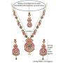 Touchstone Indian Bollywood Rhinestones Bridal Jewelry Necklace Set in Antique Gold Tone for Women