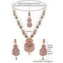 Touchstone Indian Bollywood Rhinestones Bridal Jewelry Necklace Set in Antique Gold Tone for Women