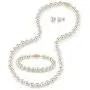 THE PEARL SOURCE 14K Gold 7-7.5mm Round White Akoya Cultured Pearl Necklace, Bracelet & Earrings Set in 17'' Princess Length for Women THE PEARL SOURCE 14K Gold 7-7.5mm Round White Akoya Cultured Pearl Necklace, Bracelet & Earrings Set in 17'' Princess Length for Women