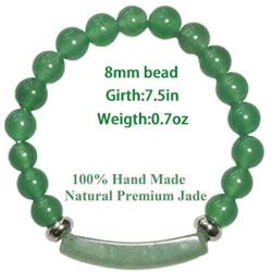 8MM Healing Stone Bracelets,Amethyst Natural Gemstone Charm Stretch Bracelet,Aventurine Jade Stretch Bracelet,Beads Chakra Crystal Energy Heart Charm Bracelet,Handmade Jewelry for Women