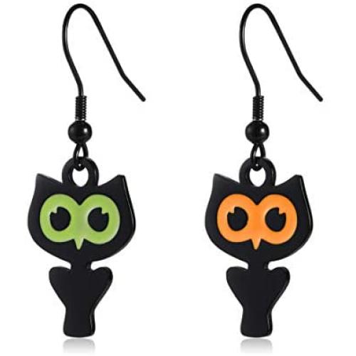 Cute Owl Bird Hook Earrings Halloween Christmas Earrings Gifs Delicate Fashion Black Owl Hook Dangle Tassel Drop Earring Animal Owl Lovers Jewelry Christmas Gifs for Women
