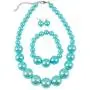 Shineland Simple Large Big Simulated Pearl Statement Necklace Bracelet and Earrings Jewelry Set (Teal) Shineland Simple Large Big Simulated Pearl Statement Necklace Bracelet and Earrings Jewelry Set (Teal)