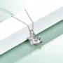 YFN Sloth Gifts Sterling Silver Sloth Necklace Heart Crystal Sloth Jewelry for Women Men