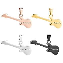 Memorial Jewelry Musical Instrument Cremation Necklace for Women&Men Guitar Urn Necklace for Ashes